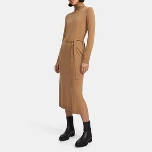 NWT Theory Belted Cashmere Midi Turtleneck Dress